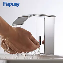 Fapully для раковины ванной Каскадный кран на бортике автоматические руки сенсорный водопроводный кран с датчиком каскадный смеситель