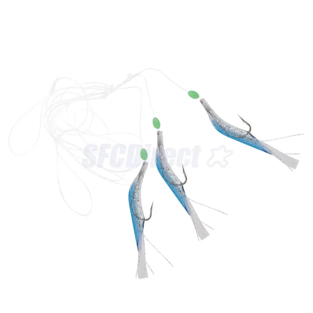 Fishing Rigs Lures Fish Skin Bait Flasher Sabiki Rigs Barrel Swivel with Hook 2/0