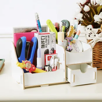 

Wooden Storage Box storage organizer makeup Jewelry Organizer Cosmetics Cute Office Pen Box Container Desktop Storage Assembly