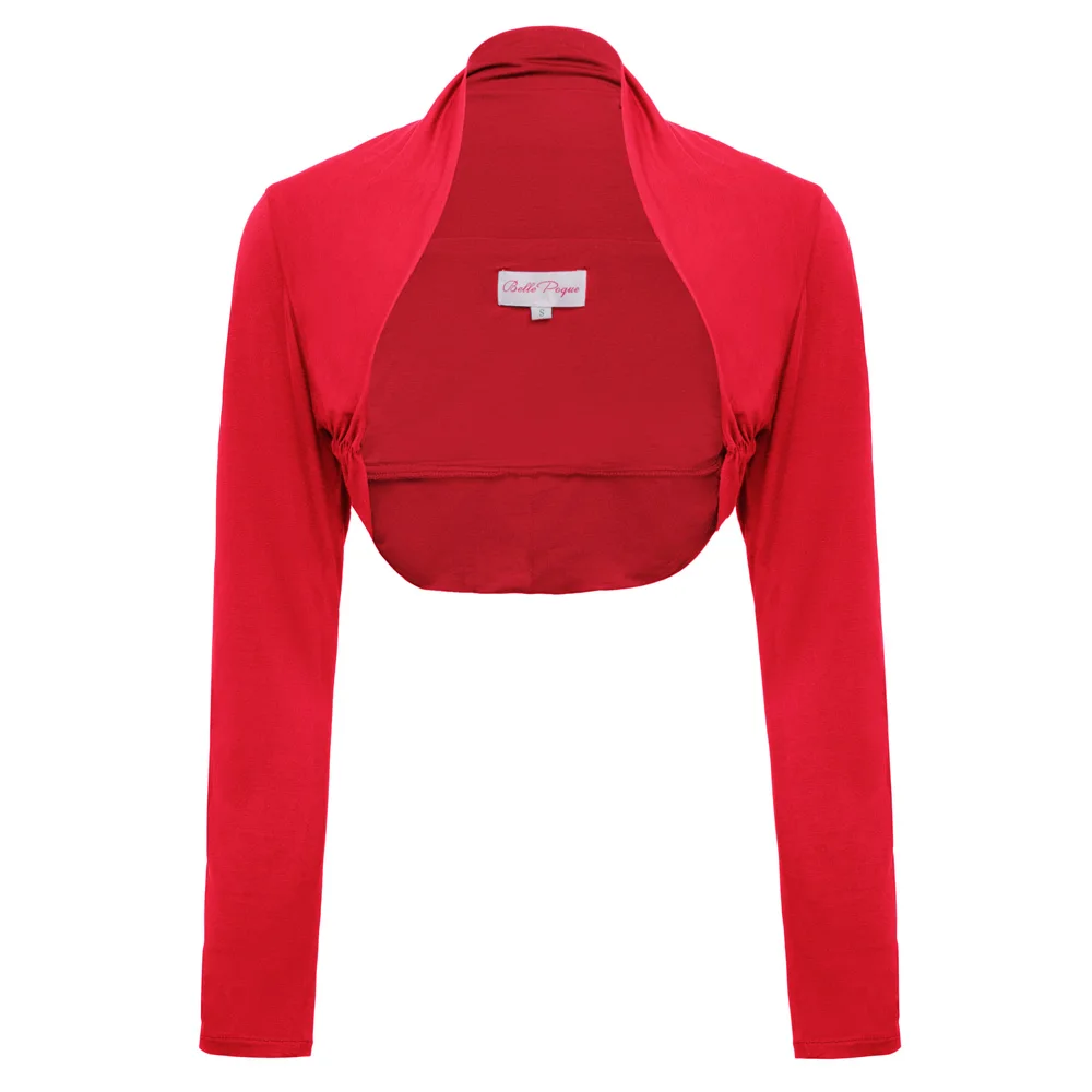 Promo  Belle Poque 2017 Women Ladies Jacket Long Sleeve Comfortable Modal Shrug Open Stitch Solid Bolero S
