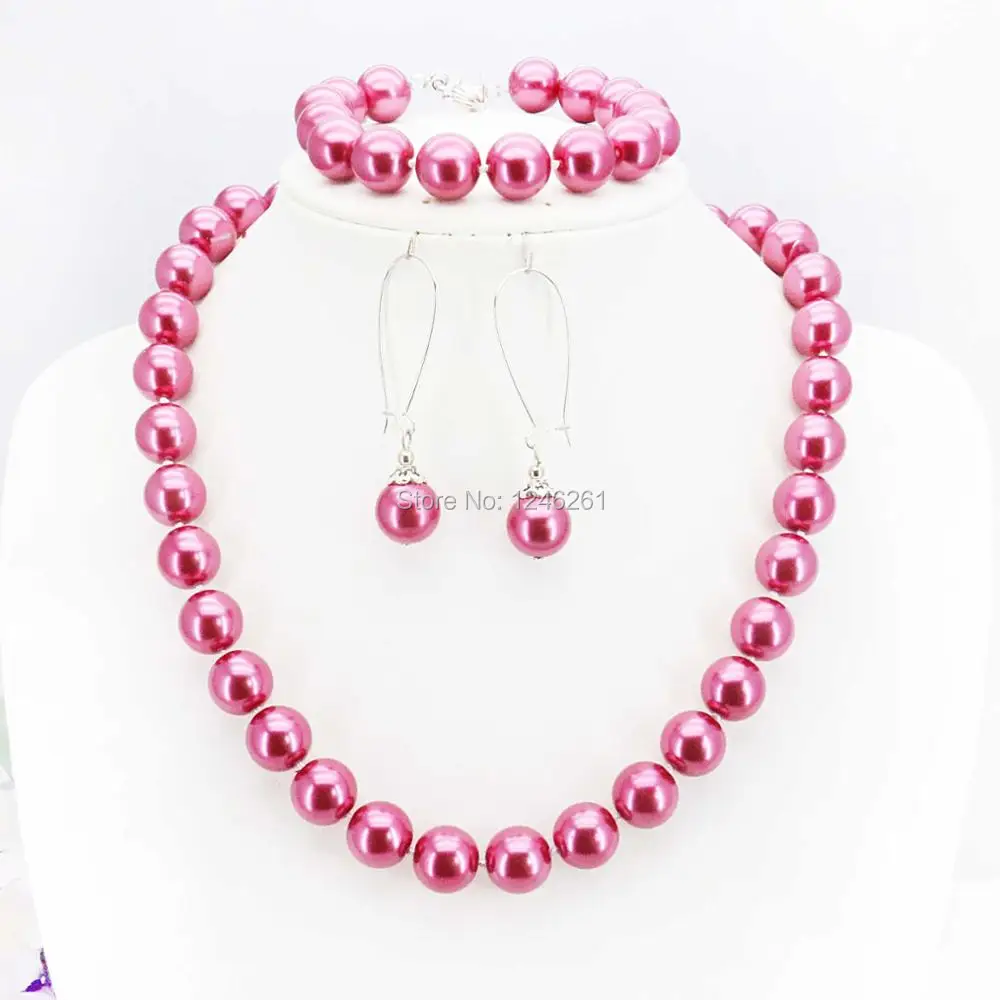 Hot Sale 10mm Accessories Red Glass Pearl Beads Necklace Bracelet Earrings Sets Jewelry Making Design Christmas Gifts Women Girl | Украшения