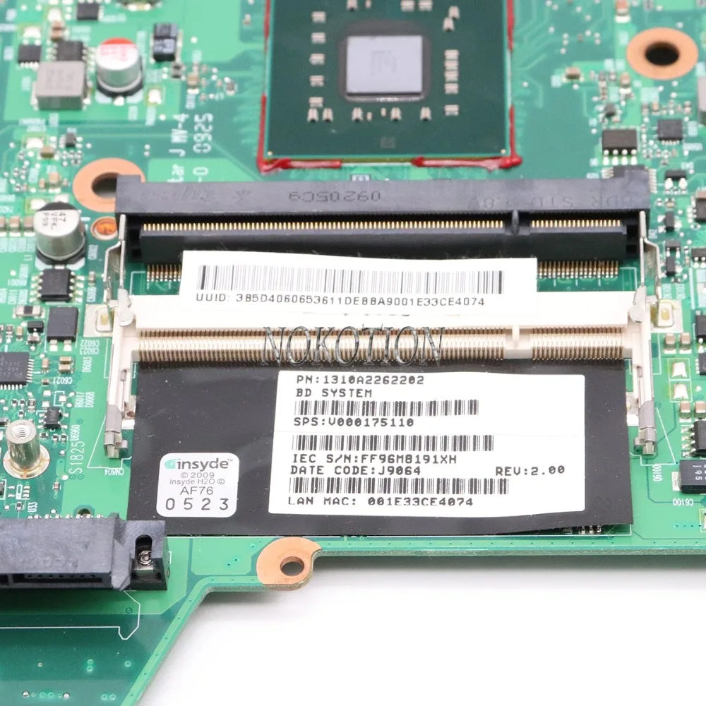 PN 1310A2262202 SPS V000175110 6050A2262201-MB-A02 основная плата для toshiba Satellite L510 материнская плата для ноутбука PM45 DDR2 HD 4500