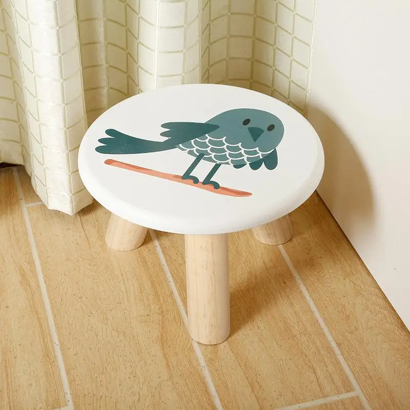 Маленький табурет для дома из цельной древесины, табурет, модный деревянный стул для взрослых, детский стул, креативная малая скамья, диван для гостиной - Цвет: Color 11