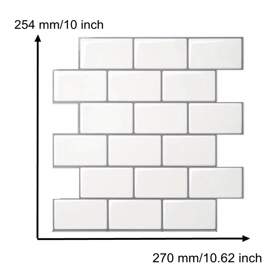 

Vividtiles Home Decor Self Adhesive Wallpaper 3D Peel and Stick Square Wall Tiles for Kitchen and Bathroom Backsplash - 1 Sheet
