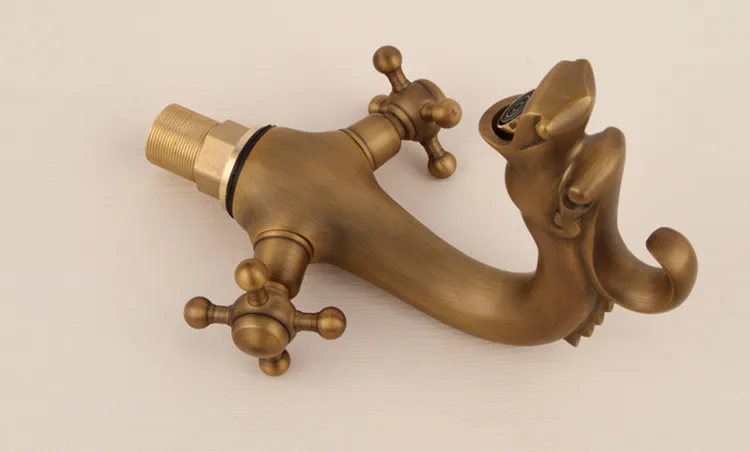 Дракон античный смеситель для ванной комнаты с двойной ручкой одно отверстие