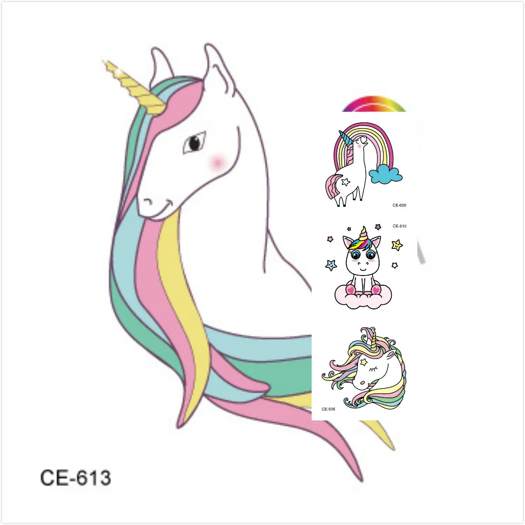 

1 Set Sell Emoji Floret Unicorn Cartoon Sticker Spinning Top Gift Toys Boy Girl Children Watermark Tattoo