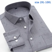 Новое поступление, Мужская модная рубашка с принтом, весна-осень, hihg qulatiy, Мужская Супер большая тучная рубашка с длинным рукавом размера плюс XXL-7XL8XL9XL10XL