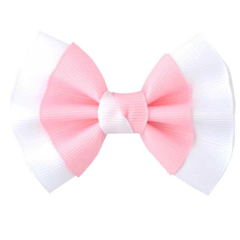 MengNa 3 "девушки Grosgrain ленты для волос бант с заколками два Цвет ленты Hairbow Дети шпильки для волос, заколки для волос 60 шт./лот