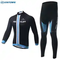 Xintownスポーツチームメンズ摩耗バイクサイクリングジャージートップ自転車ロングスリーブ衣装ジャケットよだれかけパンツセット