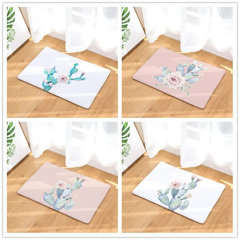 

New Anti-Slip Carpets Flower Print Mats Bathroom Floor Kitchen Rugs 40x60or50x80cm