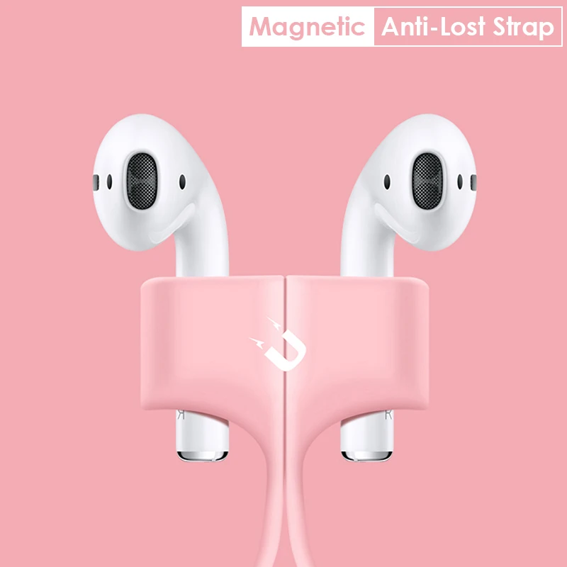 

Magnetic Silicone earhook For Apple Airpods 2 anti-lost rope Protective soft Multicolor lanyard Wireless Earphone
