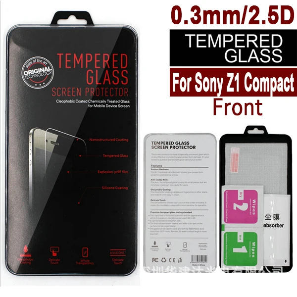imágenes para 100 unids para sony xperia z1 compact mini clear protector de pantalla frontal de cristal templado 2.5d arco 0.3mm imágenes para 100 unids para sony xperia z1 compact mini clear protector de pantalla frontal de cristal templado 2.5d arco 0.3mm