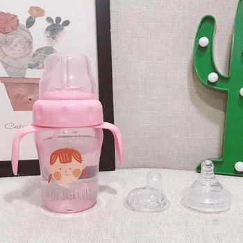

3 in 1 Baby Learning Drinking Cup With Double Handle Flip Lid Leakproof Infants Water Cups Bottle