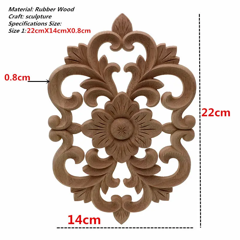 VZLX античный винтажный домашний декор украшения аксессуары Dongyang резьба модные деревянные буквы деревянная аппликация угловой цветок - Цвет: 22X14cm