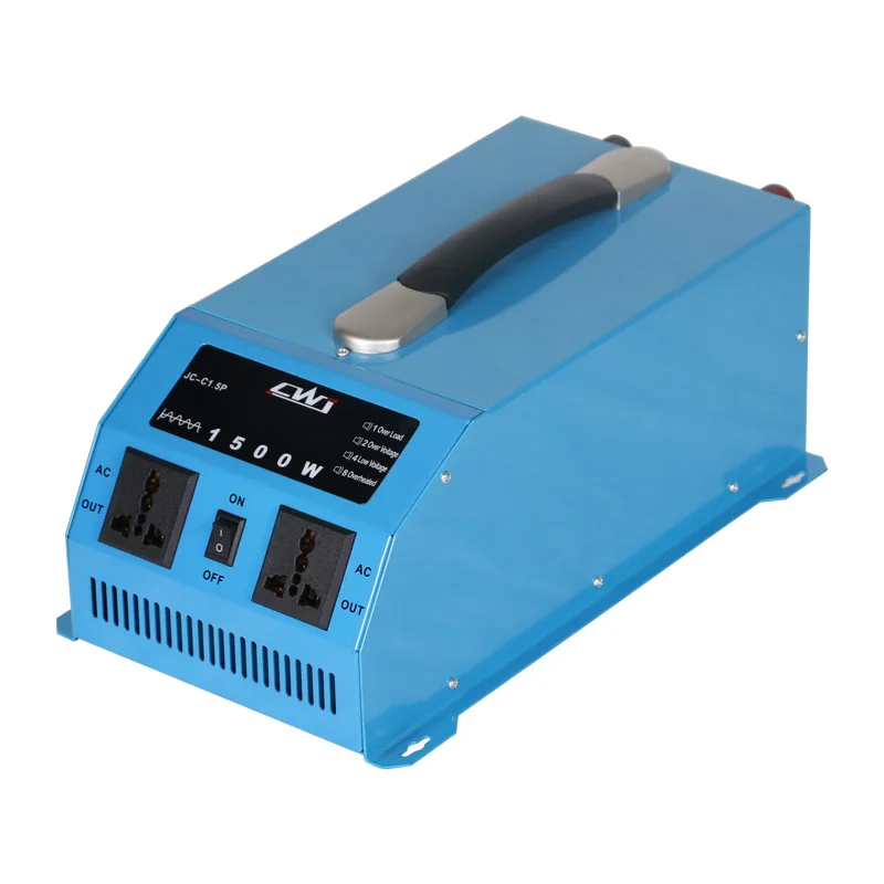 

Portable 1500W Pure Sine Wave Inverter 12V 24V To 110 220 Voltage Converter Multi Protection Converter 12 v to 220v Inversor
