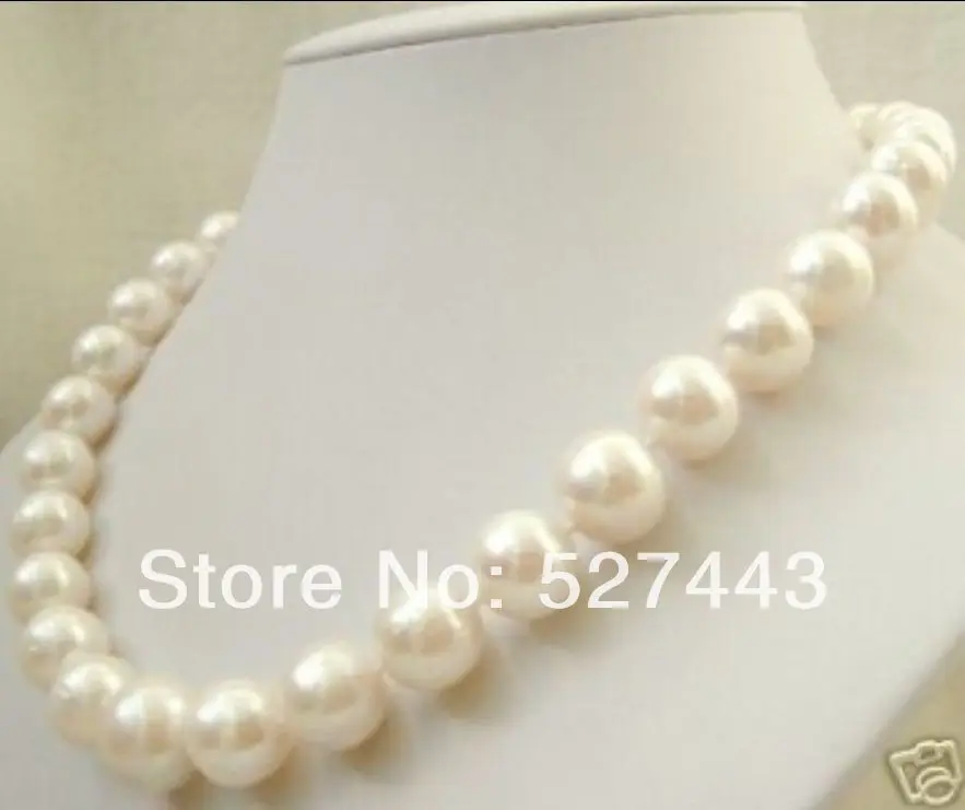 

Wholesale free shipping >>BIG! 11-12MM SOUTH SEA WHITE PEARL NECKLACE 18" AAAA+++