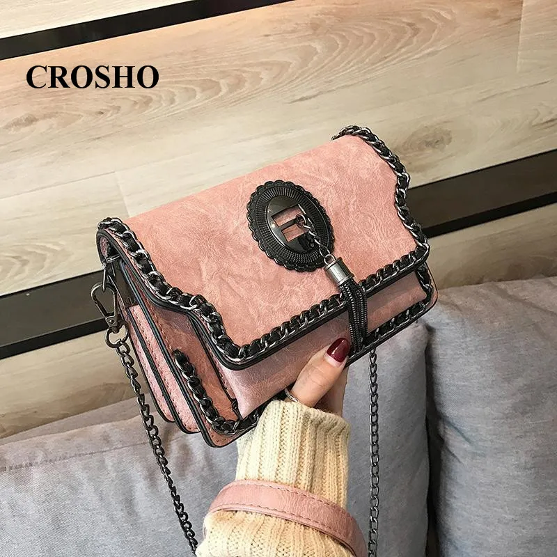 

CROSHO New Fashion Chain Single-shoulder Bag Retro Cross-body Flap Simple Fashion Small Square Bags