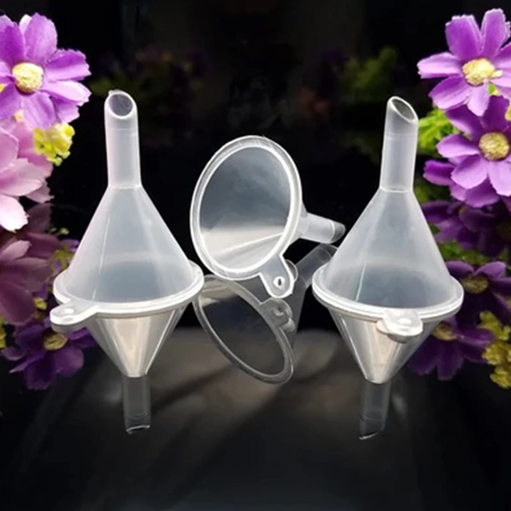 

10PCS Small Plastic Bottle for Perfume Diffuser Pipette Mini Transparent Liquid Oil Funnels Set for Labs