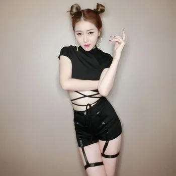 

Jazz Dance Costumes Women Adult Hip Hop Dance Practice Clothes Nightclub Party GoGo Dancer Rave Outfit Performance Wear DQL683