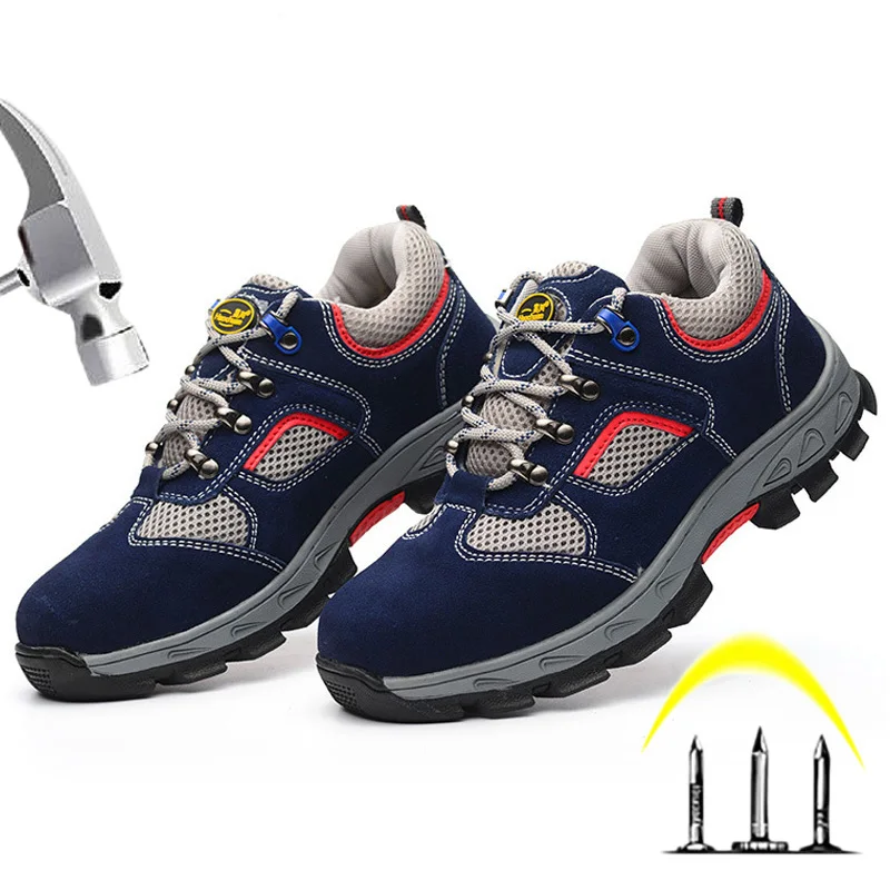 

New Work Boots Work Safety Boot Steel Toe Shoes Breathable Anti-smashing Piercing Slip On Safety Shoes Labor Insurance Shoes