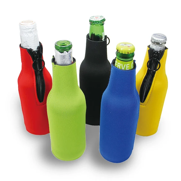 Neoprene Bottle Cooler, Beer & Wine Bottle Cooler Holder With Zipper On