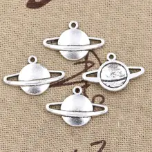 50 pçs encantos saturn planeta faísca 20x13mm antigo prata cor chapeado pingentes fazendo diy artesanal tibetano prata cor jóias
