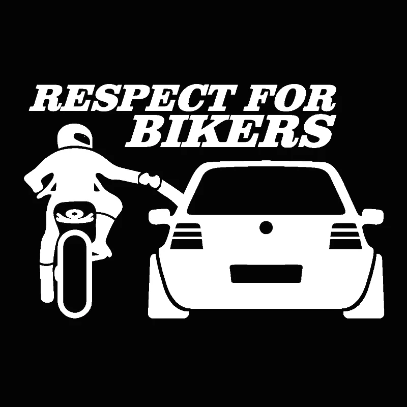 2013cm Car Sticker Decal 3D Respect for Bikers Auto Stickers and Decals Funny Motorcycle Car Styling JDM Vinyl Stickers On Car (3)