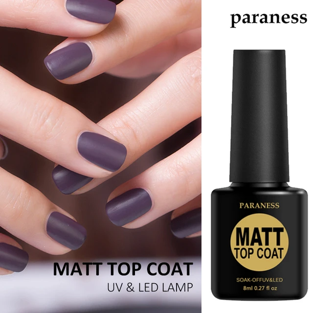 Paraness Matte Top Coat Nail Polish Matt Gel Lacquer Transparent Color