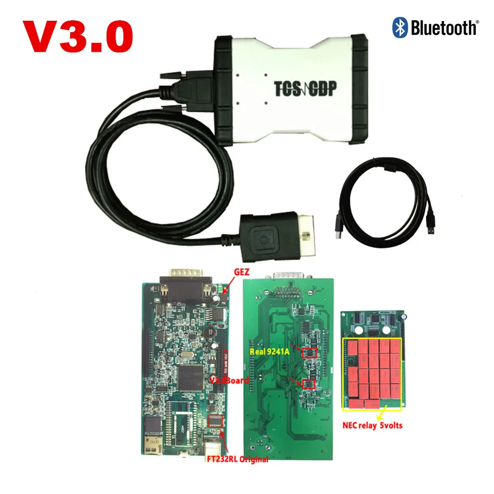 

White VD TCS CDP Pro V3.0 board 2016 R0 with Keygen With USB Bluetooth car and truck diagnostic tool obd obd2 scanner