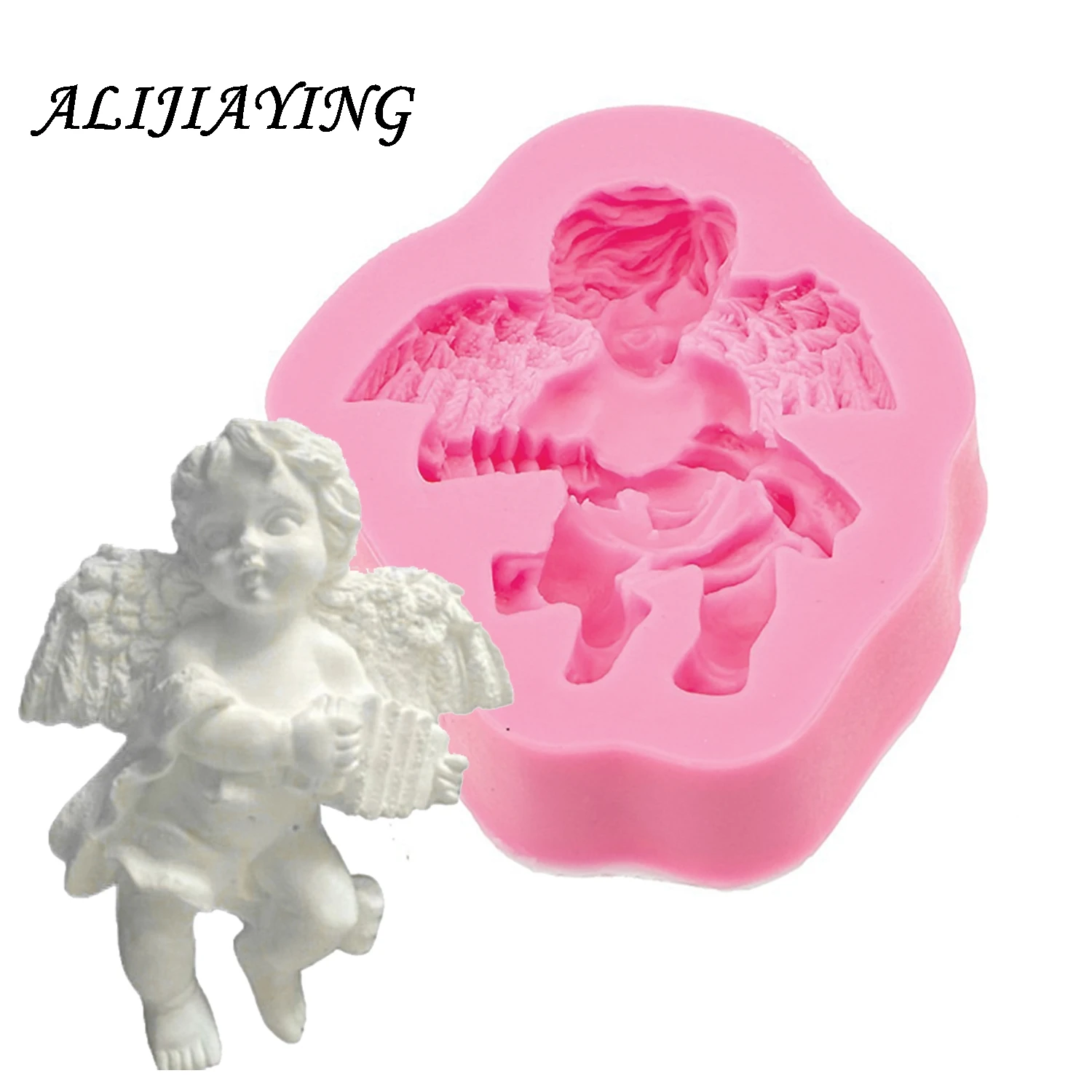 

1Pcs Sugarcraft Angel Boy With Electronic Organ 3D Silicone Cake Mold Fondant Cake Tools For Cupcake Cake Border Mould D0537