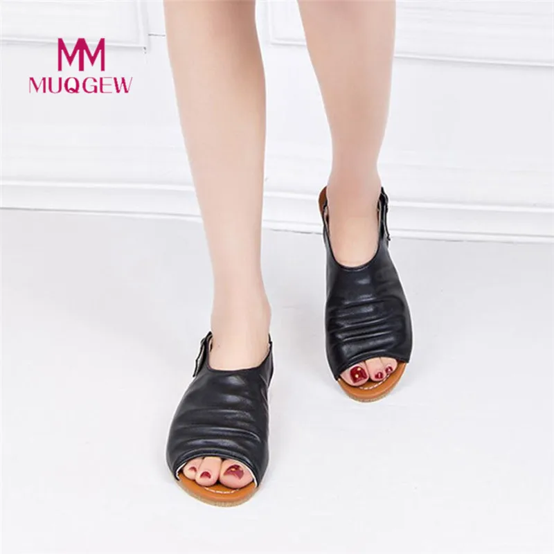 

New Fashion Summer Women Bohemian Fish Mouth Shoes Sandals Flats Shoes Casual Rome Sandals European Rome Style Sandalias Shoes
