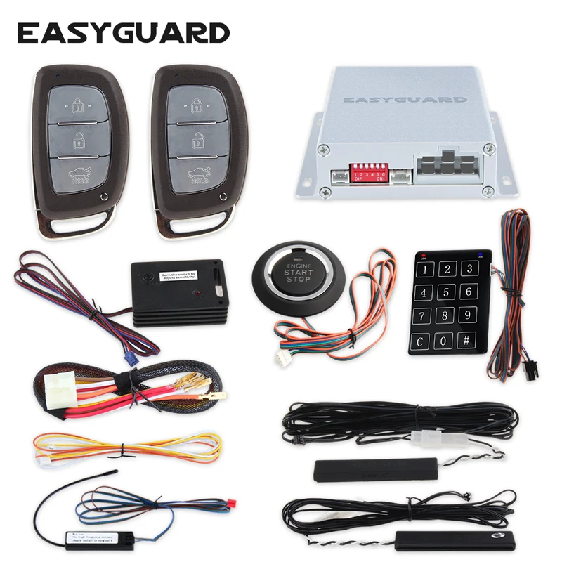 

NEW fashion style remote control PKE car alarm system remote engine start push engine start shock sensor fit for universal cars