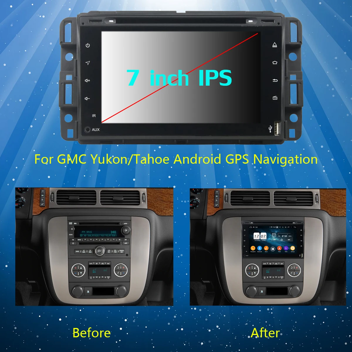 Clearance 7"IPS 1920*1080 8Core 4G+64G Android 9.0 Car DVD Player For GMC Yukon Sierra Tahoe Chevy Express Impala Cobalt Equinox DSP Radio 2