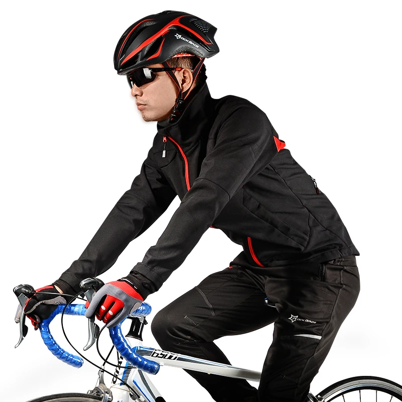 RockBros Men Winter Cycling Jacket WarmFleece Thermal Jacket Windproof Waterproo