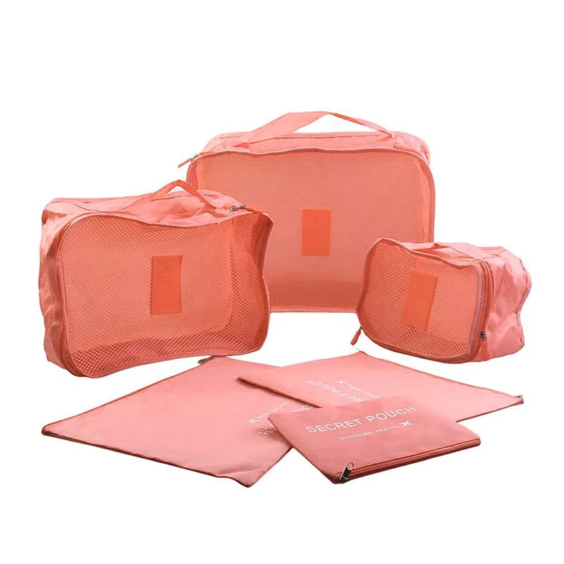 Для мужчин Для женщин 6 шт./компл. практичной одежды органайзер, сумка для хранения для активного отдыха, спорта, походов, путешествий Пеший Туризм аксессуары - Цвет: Watermelon Red