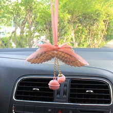 Автомобильный Кулон Крылья Ангела ароматерапия для автомобильного зеркала заднего вида украшения отделка гипсовые крылья ленточка аксессуары подарок