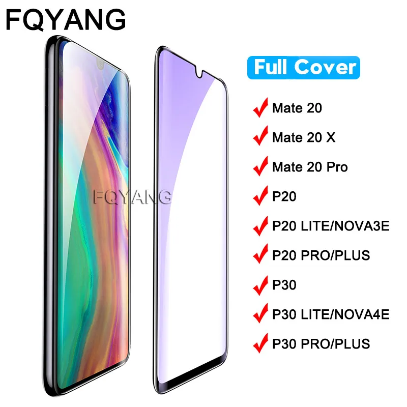 

3D Full Glue Cover Tempered Glass For HUAWEI P30 PRO MATE 20 X P30 P20 LITE NOVA3E P20 Full Glue Screen Protector Toughened Film