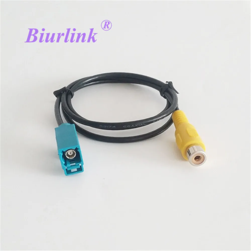 Biurlink Fakra реверсивная камера видео RCA адаптер для VW Benz Volvo Ford|parking cable|reverse camera video