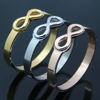 

Best Brand Women Punk Bracelet For Women And Men Infinity Symbol Color Gold Cuff Bangle Pulseras Party