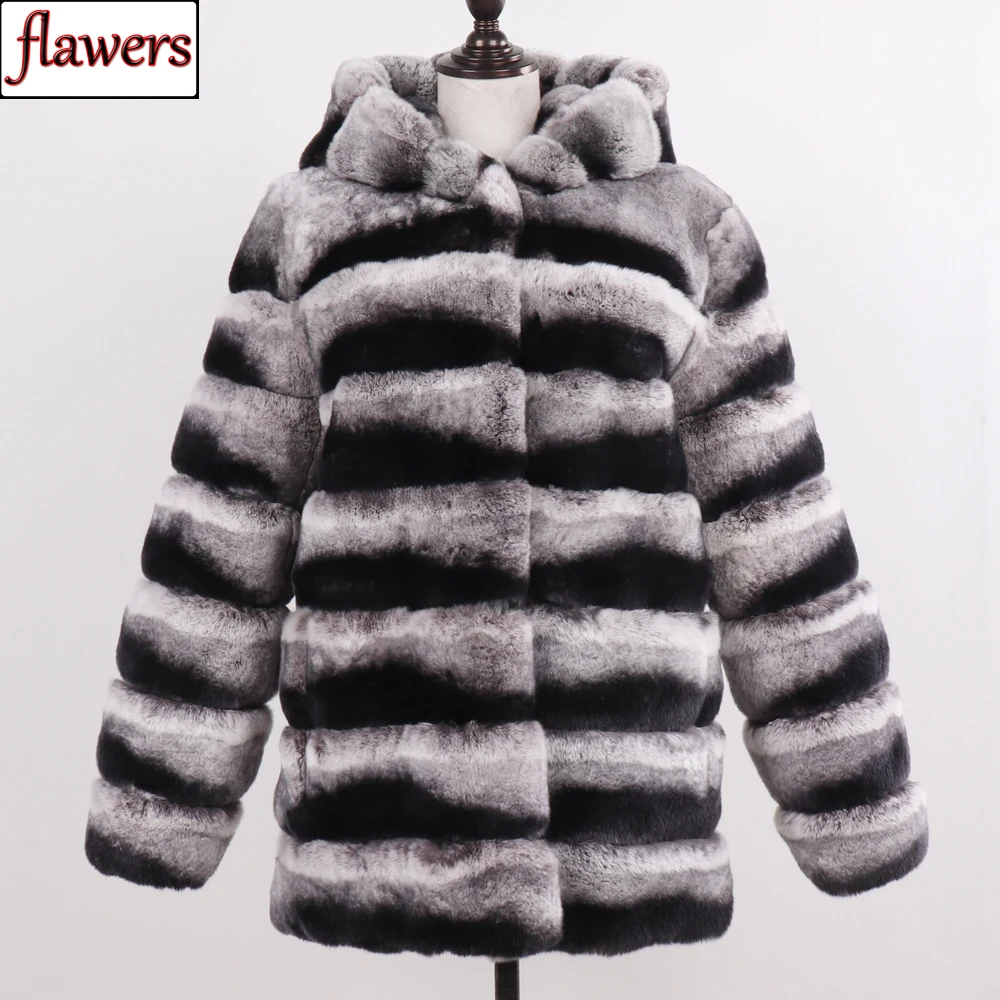 

Elegant Women Winter Natural Rex Rabbit Fur Coats Luxury Lady Full Pelt 100% Genuine Rex Rabbit Fur Jackets Real Fur Outerwears