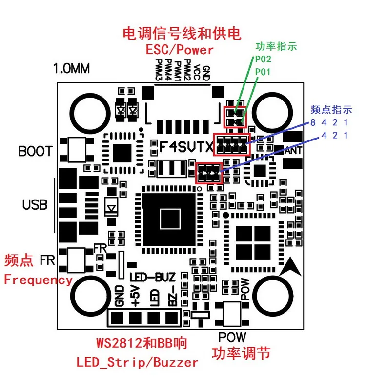 5 8G 48CH F4_SVTX STM32F411C Контроллер полета интегрированный 25/100/200 МВт переключаемый VTX OSD