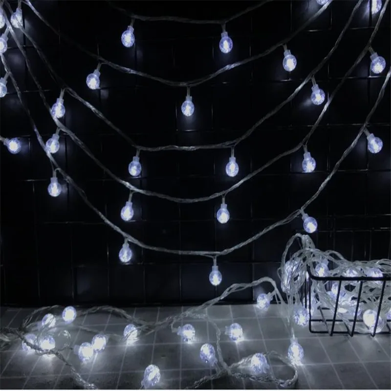 Holiday Lighting 10M 50LEDs 220V Waterproof Light Fairy Crystal Ball LED String Light For Festival Christmas Garland Decoration Holiday Lighting 10M 50LEDs 220V Waterproof Light Fairy Crystal Ball LED String Light For Festival Christmas Garland Decoration