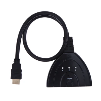 

3 Input 1 Output HDMI Switch Box HDMI 1.3b Splitter Converter Adapter with HDMI Plug Cable 1080P High Definition HDMI Switcher