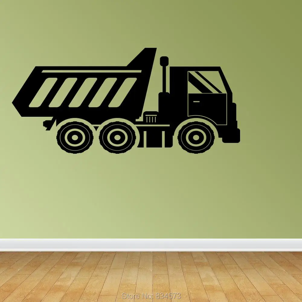 Dump Truck Silhouette Wall Art Stickers Decal Home Diy Decoration