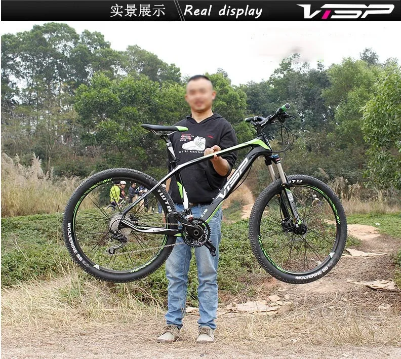 Perfect 26inch carbon fiber mountain bike 27speed Shiman0 bicycle fork oil disc brakes gas ultralight carbon fiber frame Super light 26