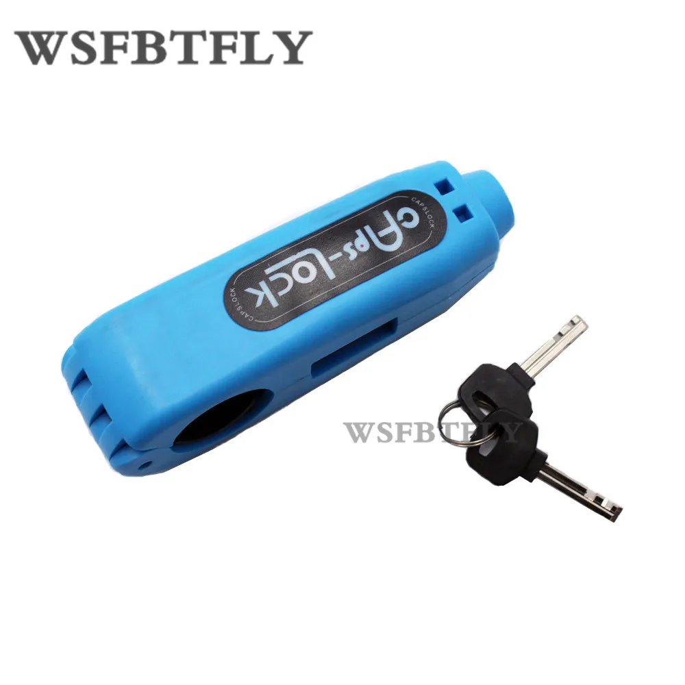 

Blue Caps-Lock Motorbike Scooter Handlebar Brake lever Grip Lock Security Lock