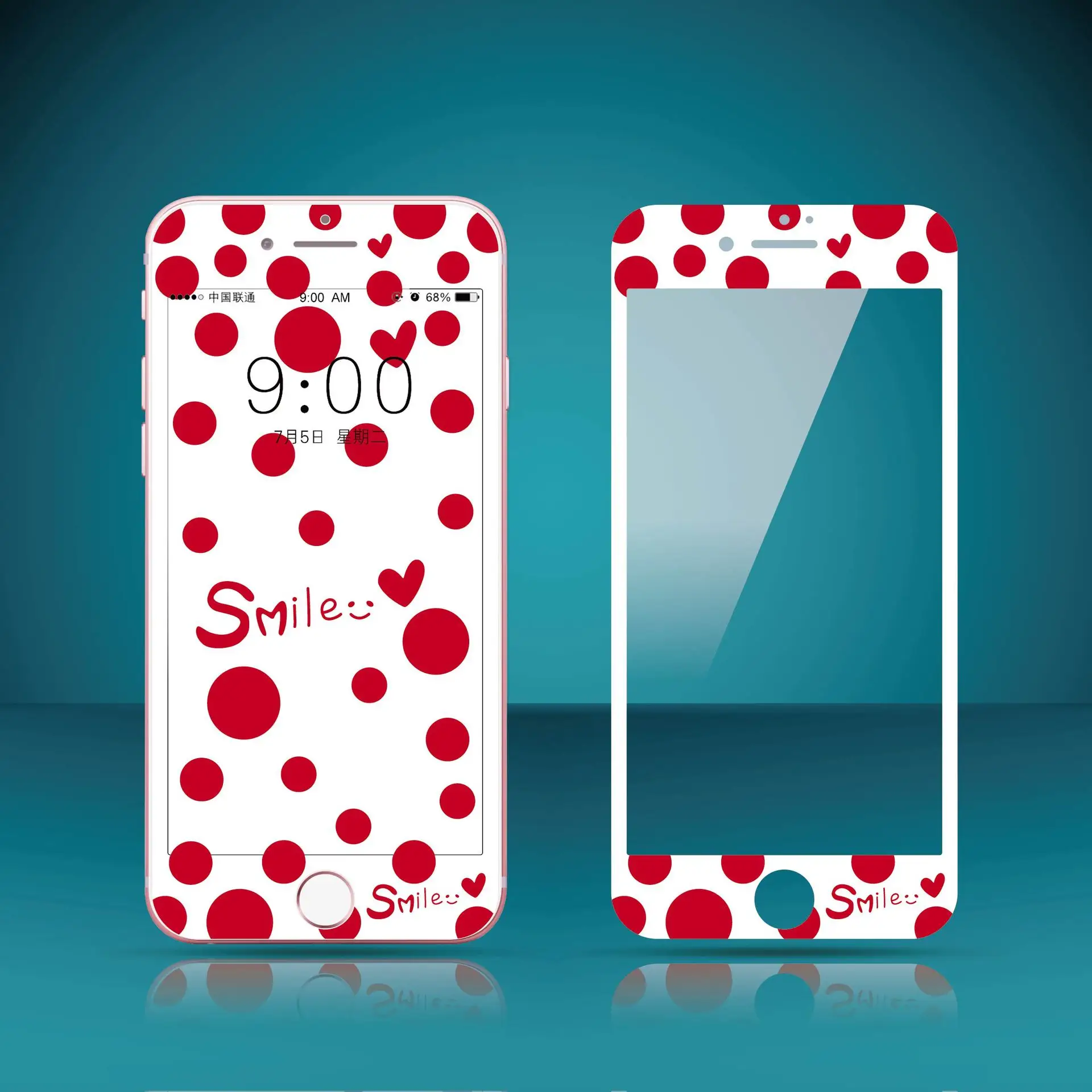 Goedkoop IK full screen cartoon relief 3D gewelfd zachte rand Print kleur film Gehard Glas voor Iphone 6 7 8 Plus