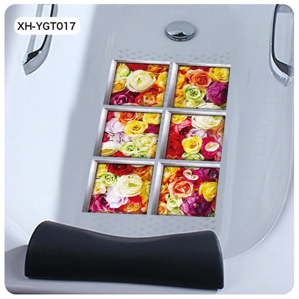 6 قطعة/المجموعة 3D حوض ملصقا للماء ملصقات الحائط الإبداعية الوشم حوض الشارات واقعية الإبداعية الحمام الأطفال آمنة حصيرة