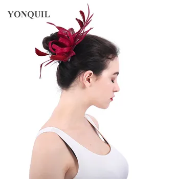 

Cocktail race fancy wedding headwear bride fascinator accessories hair pin fashion derby women headdress with fancy feathers