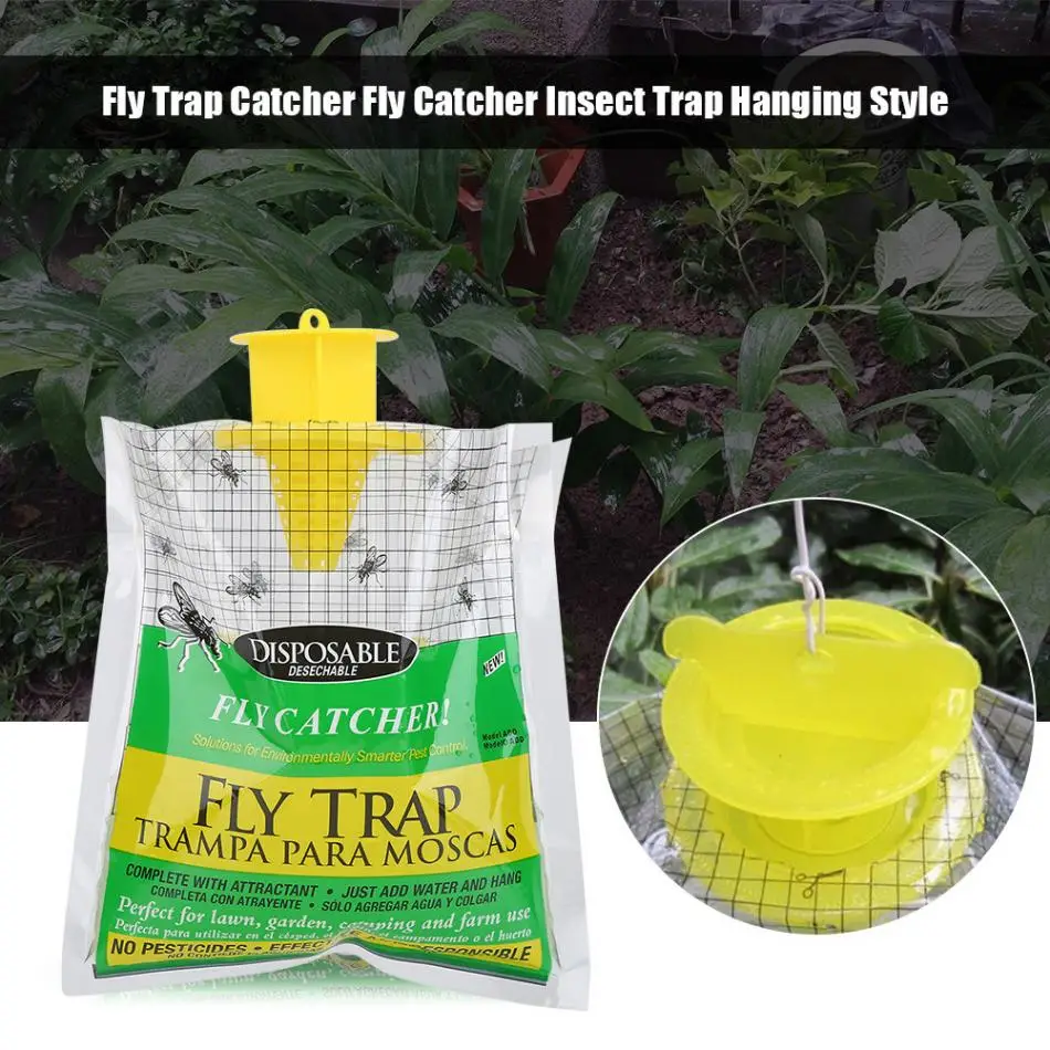 

Fly Trap Fly Catcher Bug Flies Mosquito Killer Moth Insect Killer Pest Control Products Disposable Plastic Hanging Bait Bag
